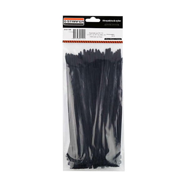 Abraçadeira De Nylon Preta 250 x 3,6 mm Com 100 Peças 1011235 Starfer-51c42037-cf66-40ab-81ff-c0515c33cc2a