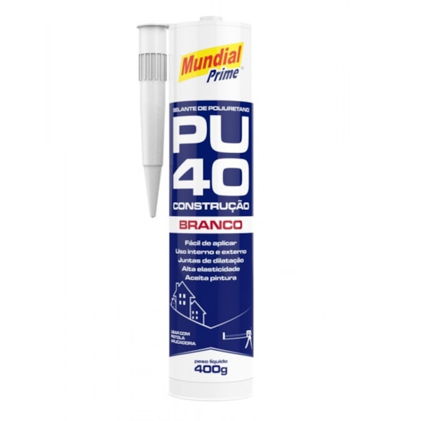 Adesivo Selante PU40 Branco 400G PT0500004 Mundial Prime-801613ba-2318-4b3a-bee0-2f067bece50b