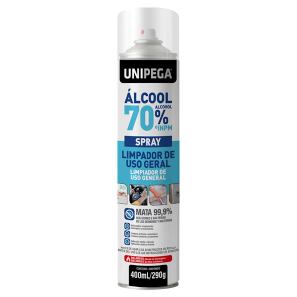 Álcool 70 Spray Lata 400ml / 290g EXP0534.0072 Unipega-525fa8a5-fb40-4431-8382-e114740d6712