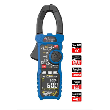 Alicate Amperímetro CAT III 600V True RMS ET 3155 Minipa-4d37c04e-1d5f-41fd-a3be-e0721a199e52