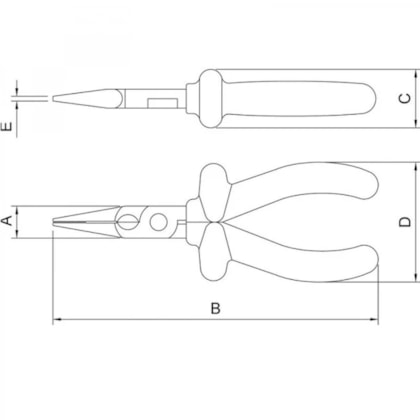 Alicate Bico Meia Cana 6