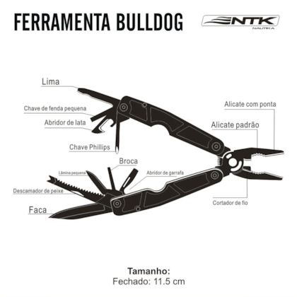 Alicate Bulldog Multifunção Canivete Stainless em Aço Inox 320930 Nautika-e5dcf9af-d06e-43ad-8c89-70bb2d44b2a7