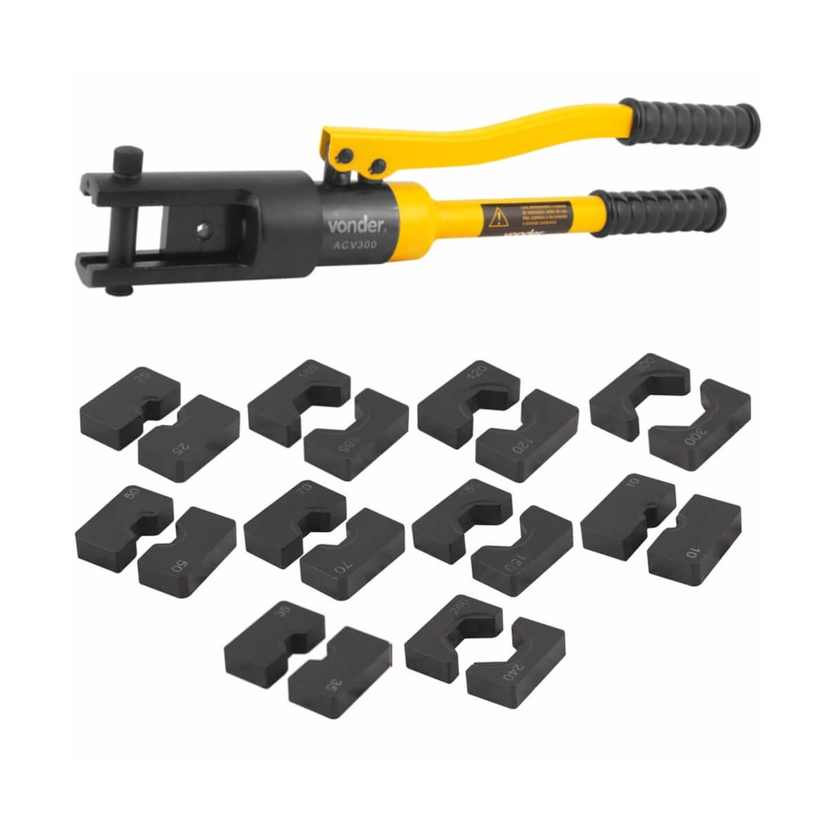 Alicate Crimpador Hidraulico ACV300 com 12 Matrizes e Maleta