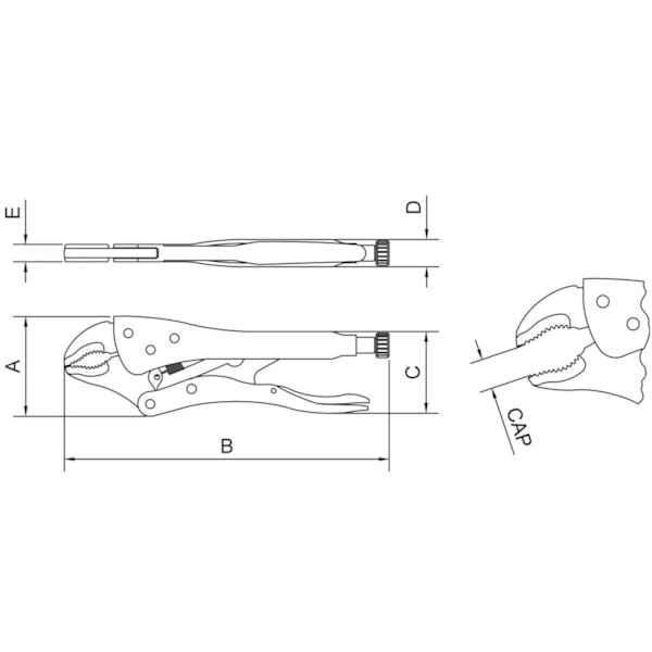 Alicate de Pressão Mordente Curvo 10