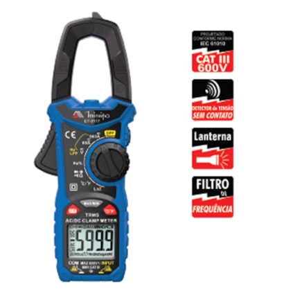 Alicate Digital True RMS Cat III Amperímetro ET-3177 Minipa -e98a7da2-1882-4cb1-baec-0946327cbdaa