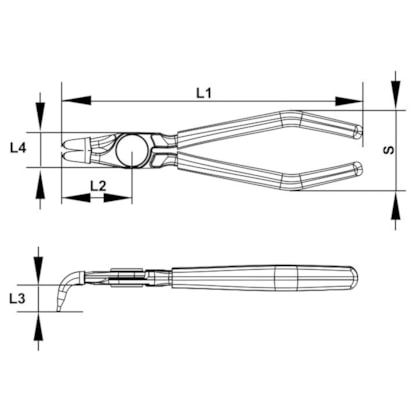 Alicate Para Anéis Interno Curvo 7