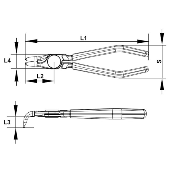 Alicate Para Anéis Interno Curvo 7