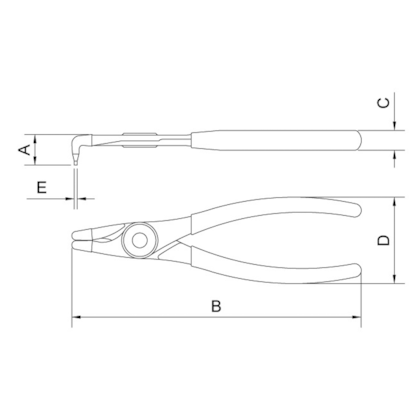 Alicate para Anéis Interno Curvo 9