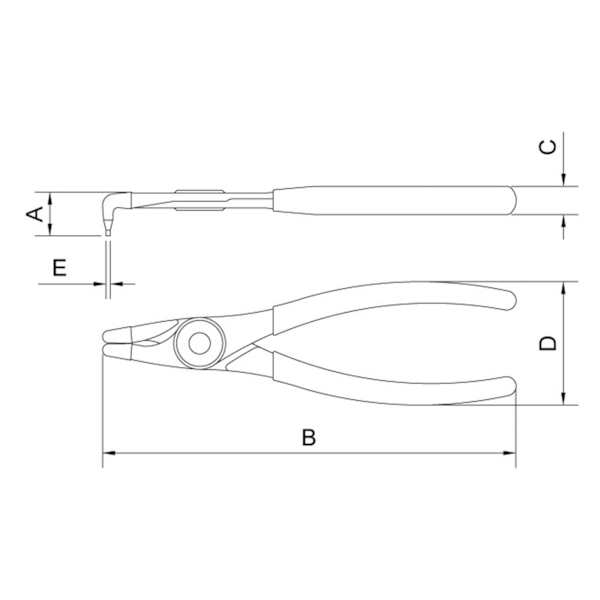Alicate para Anéis Interno Curvo 9