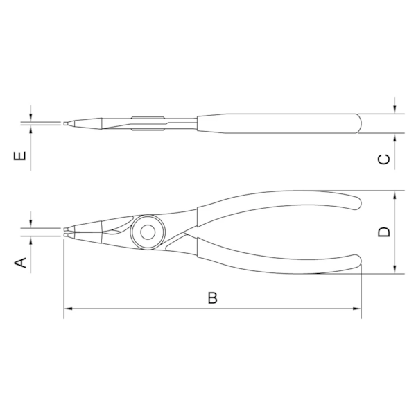 Alicate para Anéis Interno Reto 12