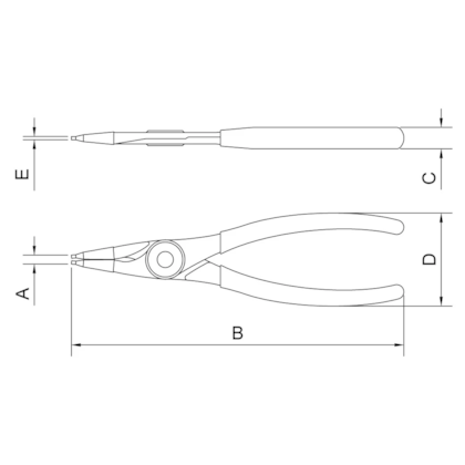 Alicate para Anéis Interno Reto 5