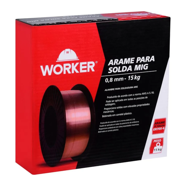 Arame Para Solda Mig 0,8mm 15Kg  ER70S-60,8M Worker-1458c4e5-a6b9-4c71-a911-b10d11f89efc