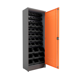 Armário Gaveteiro Organizador Misto Com 47 Gavetas Preto/Laranja 90003 Presto