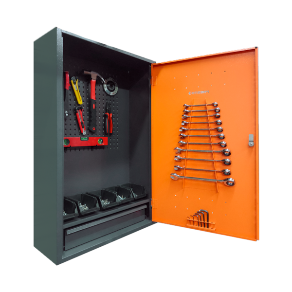Armário Organizador de Parede P/ Ferramentas com 6 Gavetas Preto/Laranja 90000 Presto -c950f754-3ec9-47f9-a891-2f9399f2d963