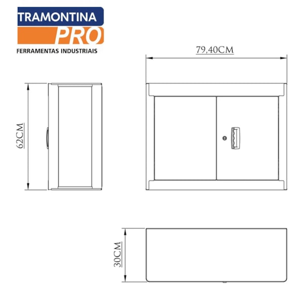 Armário Painel Superior Pequeno Para Ferramentas Com Duas Portas 150kg 44953/404 Tramontina-92ae35ec-b86b-4919-821e-3788561430a6