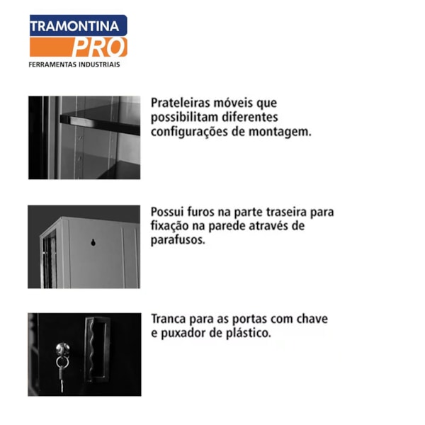 Armário Painel Superior Pequeno Para Ferramentas Com Duas Portas 150kg 44953/404 Tramontina-06395411-95f2-4fa0-8259-d1228a933fb8