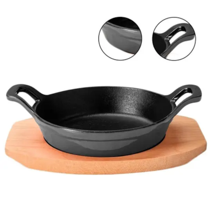 Assadeira Oval Base Madeira 0,6LT  Saute Cinza 57502/162 BRINOX
