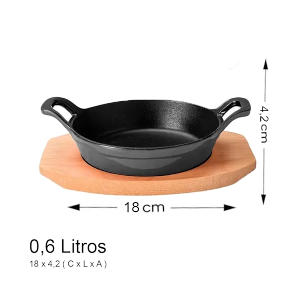 Assadeira Oval Base Madeira 0,6LT  Saute Cinza 57502/162 BRINOX-2fa968ac-a5d4-4c0f-a1b2-0b0b553f81d3