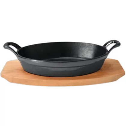 Assadeira Oval Base Madeira 1LT Saute Cinza 57502/163 BRINOX
