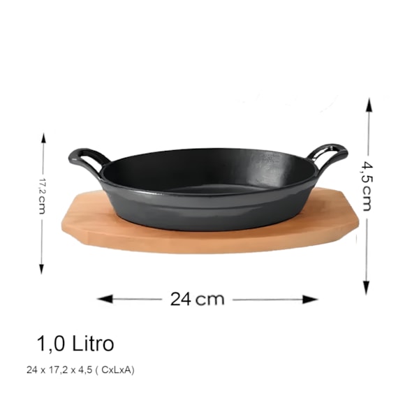 Assadeira Oval Base Madeira 1LT Saute Cinza 57502/163 BRINOX-5d074173-cdcf-48eb-be18-e07f046b2d55