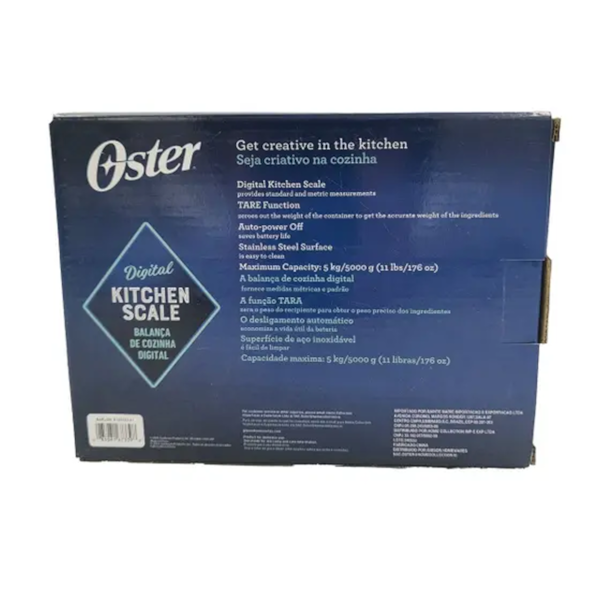 Balança de Cozinha Digital Aço Inoxidável Máxima 5kg Oster-5095f42c-094e-40dc-bad7-21c18bc88999