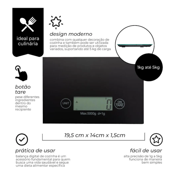 Balança Digital Vidro Para Cozinha 5kg 5661- Mimo Style-8f11a8ef-d6f4-4f32-8954-c800f72ddb51