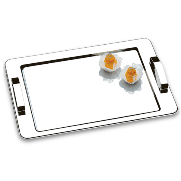 Bandeja Atina Com Alça em Aço Inox 40cm x 28cm 1421140 Brinox-69df16c9-7b1b-4ce9-bea6-2ee1f9df119d