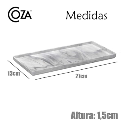 Bandeja New Square Slim Retangular Para Banheiro 27cm Mármore 10460/0480 Coza-5720dcc9-6792-427f-93e0-a5e25a6d3558