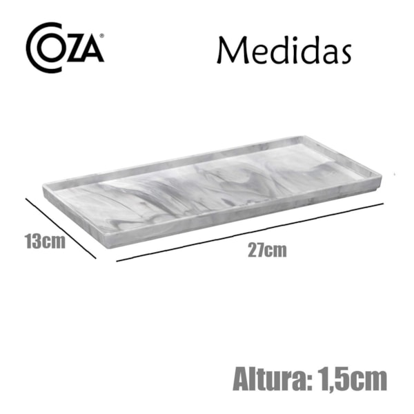 Bandeja New Square Slim Retangular Para Banheiro 27cm Mármore 10460/0480 Coza-875c96f3-2235-4413-b0e3-7c476c63d092