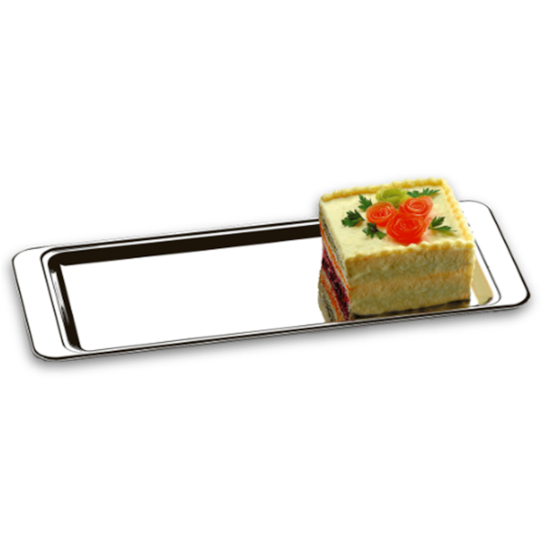 Bandeja Para Torta Fria e Rocambole Atina em Aço Inox 40cm x 16cm 1424140 Brinox-94b6c710-ba1e-4247-8367-be203a46df05
