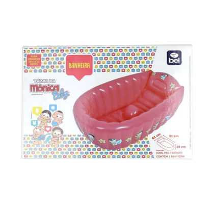 Banheira Turma da Mônica Baby 91CM X 29CM Rosa 95810 BelFix
