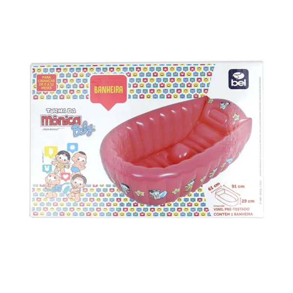 Banheira Turma da Mônica Baby 91CM X 29CM Rosa 95810 BelFix-31380017-1a14-4e1b-b1c1-f3d269f6d9eb