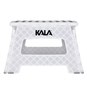 Banqueta Plástica Dobrável Branca PP 22cm 150kg 403628 Kala