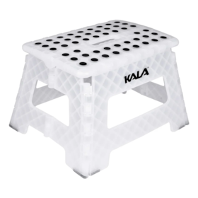 Banqueta Plástica Dobrável Branca PP 22cm 150kg 403628 Kala