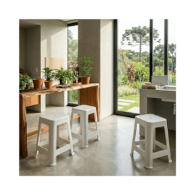 Banqueta Polipropileno Branca Itacaré 70661701 Belfix
