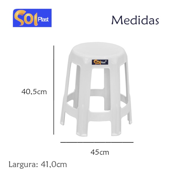Banqueta Reforçada Guaxuma 120kg em Polímero Branca Solplast-9df9f8b0-091e-442a-9f8a-437f8abe3a69