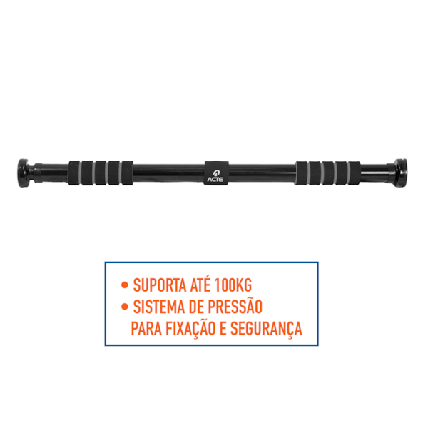 Barra De Porta Ajustável Com Pegada Suave Em Espuma Cinza T142-P Acte Sports-8be54f48-9515-4756-b3e2-0b08978b1ea3