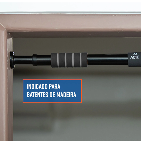 Barra De Porta Ajustável Com Pegada Suave Em Espuma Cinza T142-P Acte Sports-40d0f5ee-1838-4faa-8933-3ae5afb21827