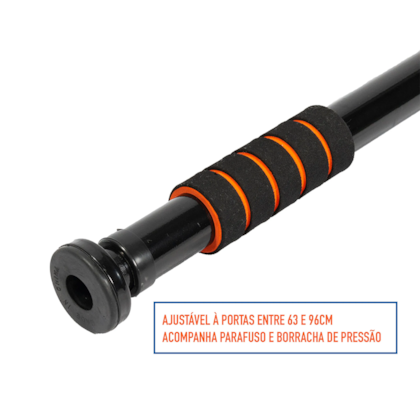 Barra De Porta Ajustável Com Pegada Suave Em Espuma Preto/Laranja T142 Acte Sports-794e8609-6922-46ed-b46a-71cc50ae1d96