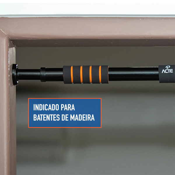 Barra De Porta Ajustável Com Pegada Suave Em Espuma Preto/Laranja T142 Acte Sports-ee50fb4d-db04-4b9a-933f-d853f7a38cbe