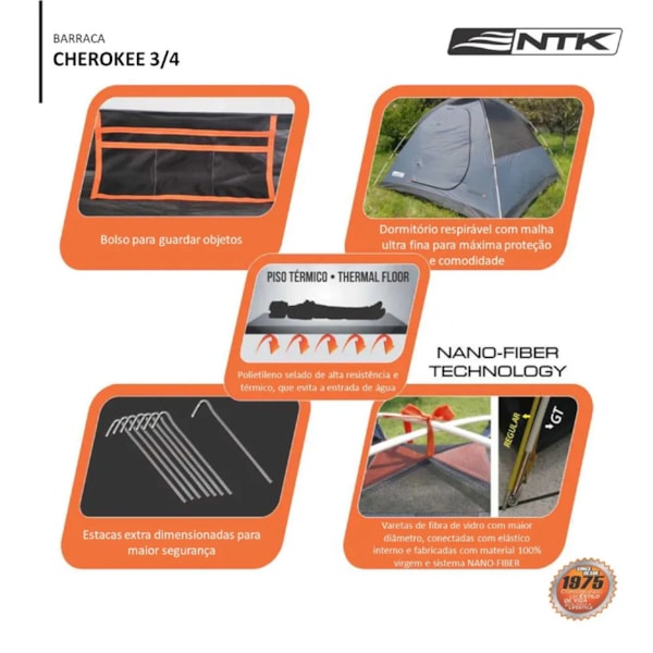 Barraca de Camping Cherokee GT 3/4 2500ml Coluna Dágua 151200 Nautika-72b7806a-9f99-498d-b197-3b0f7ed9dde7
