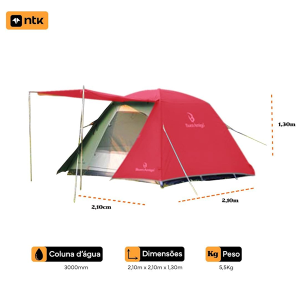 Barraca Teante Azteq 4 Pessoas 3000mm dágua 740012 Nautika-e421c7f2-5511-4584-8b15-7ca0dec63895