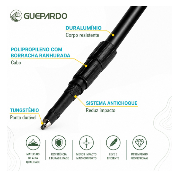Bastão de Caminhada Alumínio Guepardo Preto 046040-UN Nautika-67b38980-cc26-4ff5-a156-06db84f9ada8