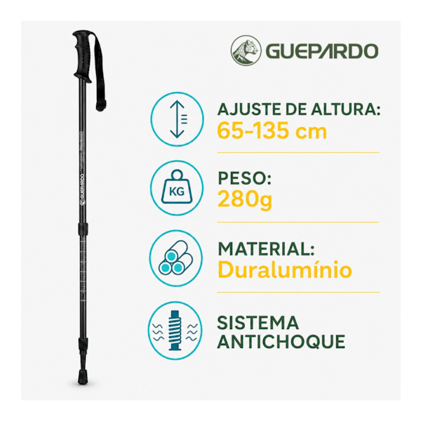 Bastão de Caminhada Alumínio Guepardo Preto 046040-UN Nautika-14069b1a-d0ca-4ca4-a430-f87bbc809a91