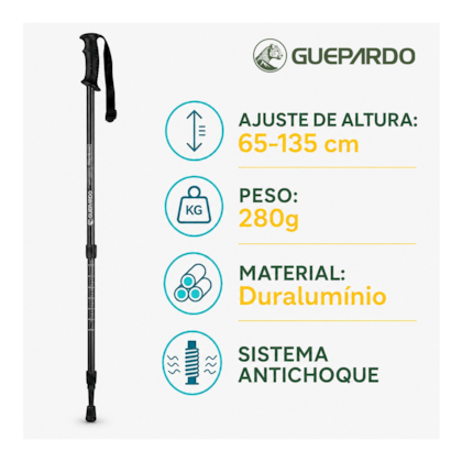 Bastão de Caminhada Alumínio Guepardo Preto 046040-UN Nautika-760b8e5f-0e3c-46e8-9030-d350b3078eec