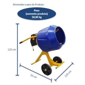 Betoneira compacta desmontável 130 litros 1/2CV 220V MENEGOTTI