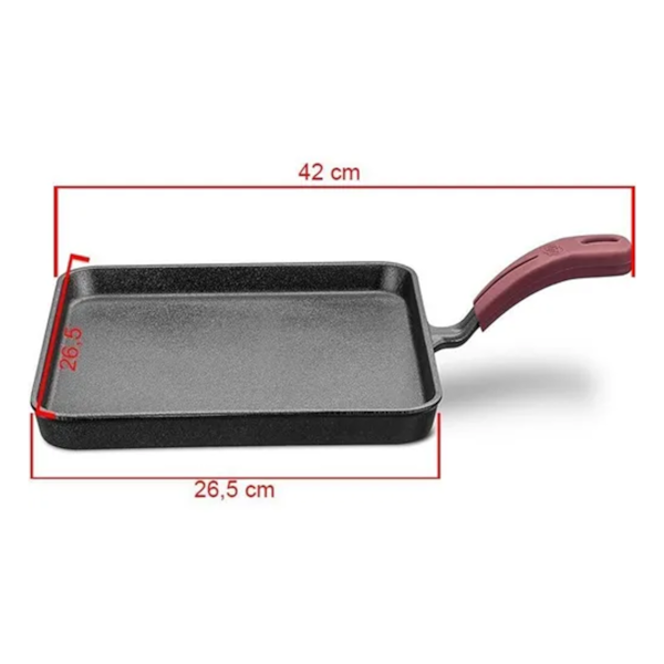 Bifeteira TVT Chapa Lisa em Ferro Fundido Para Forno e Fogão 26x26cm 1,2L 8379 MTA-89598773-0aa5-4c8e-8aa3-020b499df31c