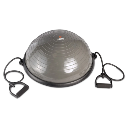 Bola Bosu Pilates Meia Bola Cinza com Extensores T19 Acte Sports