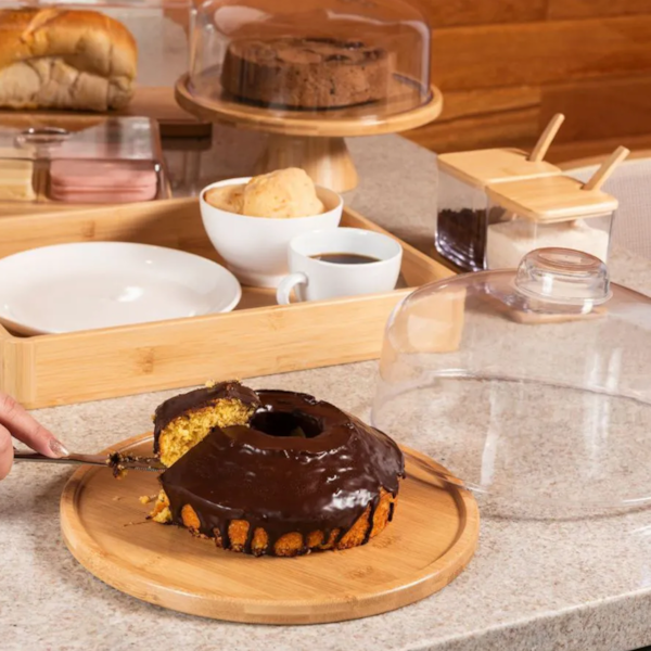 Boleira Prato em Bambu Com Cúpula 26,5cm Coza 40652/3009-b4371215-3d51-4023-b528-c2640bfb136a