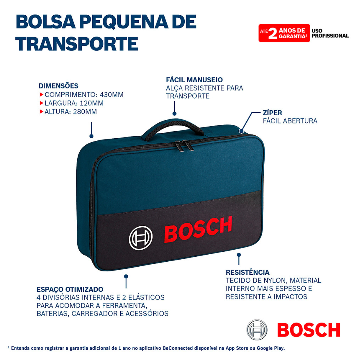 Bolsa De Ferramentas Pequena Softbag 1600A003BH Bosch | Ultra Maquinas